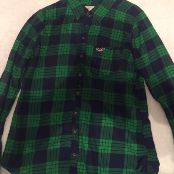 Green & blue button down shirt