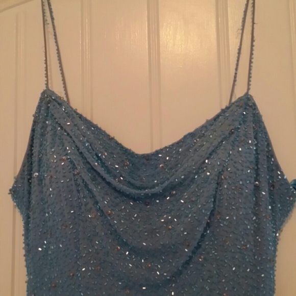 Light blue with sequins. Prom gown. Size 6