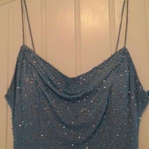 Light blue with sequins. Prom gown. Size 6