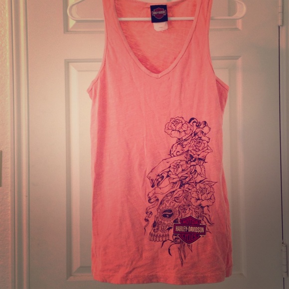 Harley Davidson coral tank top! Small.
