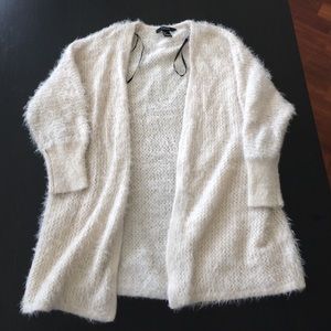 Cream cardigan- fuzzy