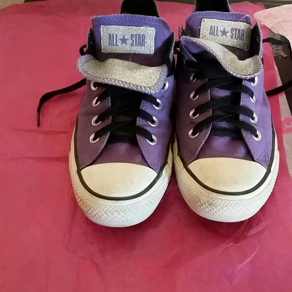 Purple Converse with glitter