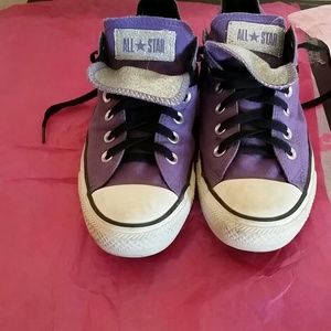 Purple Converse with glitter
