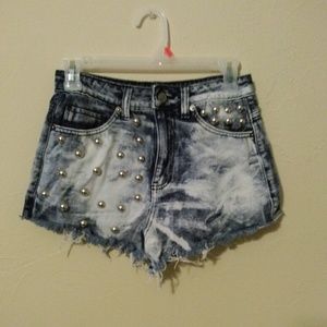 High waist jean shorts