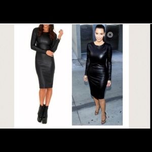 Never worn faux leather dress..