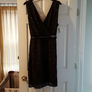 Lane Bryant Plus Size 22 24 Black Lace Nude Dress