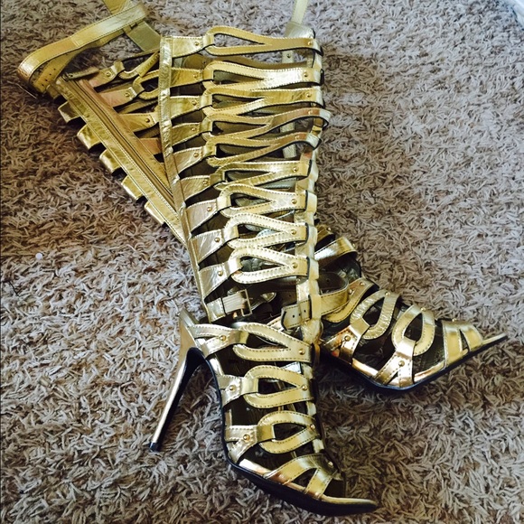 Gold gladiator 4" heel
