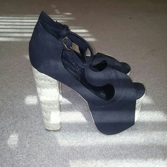 JEFFREY CAMPBELL Foxy Espadrille T Strap Heels