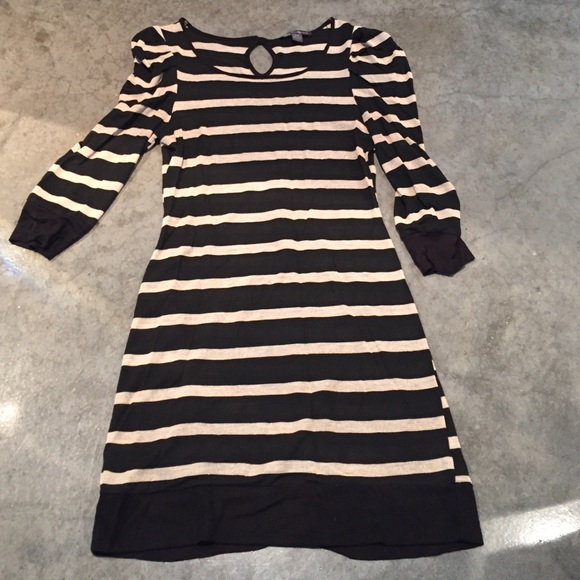 Black Dress with Gold Shimmer Stripes