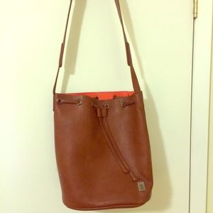 Vegan leather bucket bag
