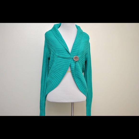 Teal Button Cardi