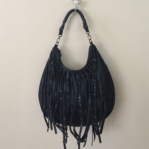 Black Fringe Handbag