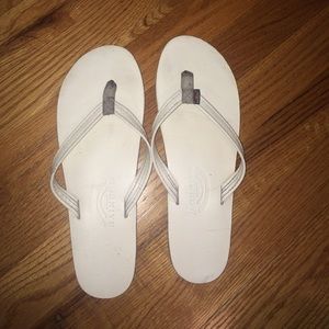 White Rainbow flip flops