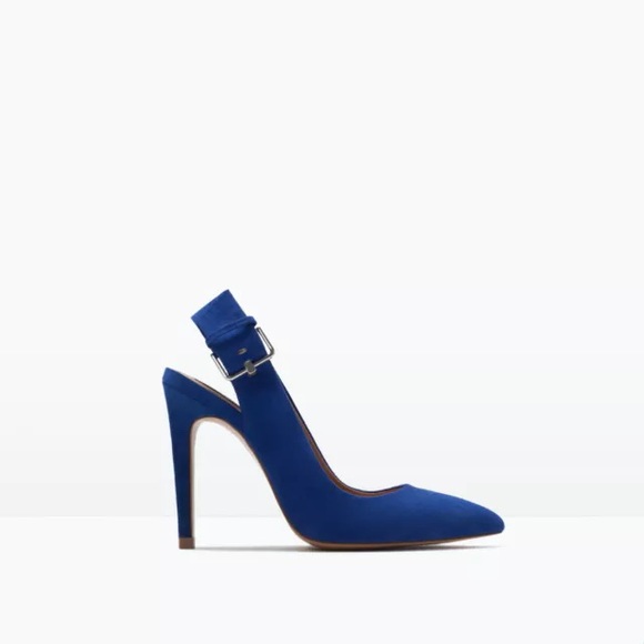 Zara blue high heel sling back EUR 37 US 6.5