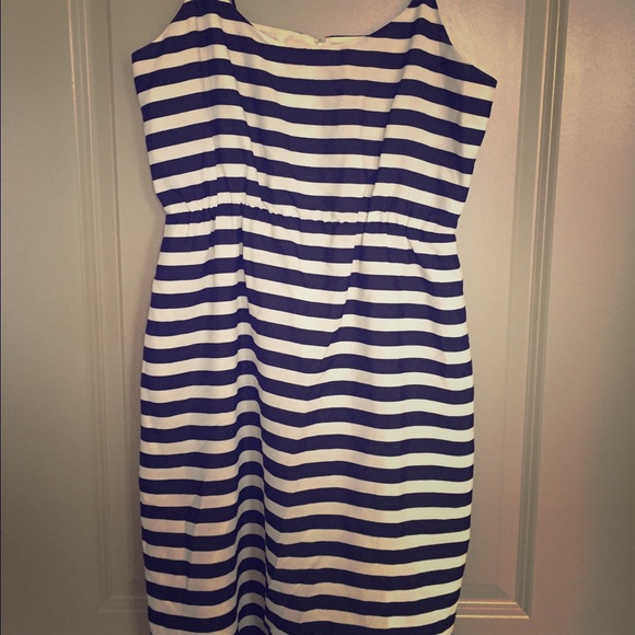 J Crew Black and White Striped Dress