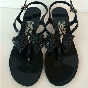 Salvatore Ferragamo Perala Bow Jelly Sandals