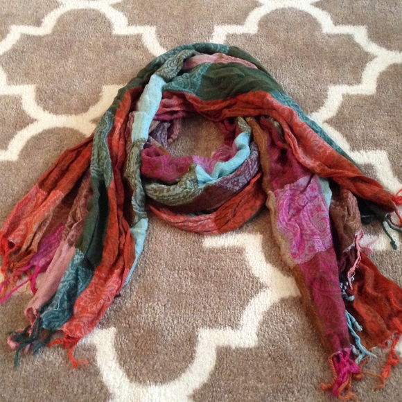 Multi color paisley scarf