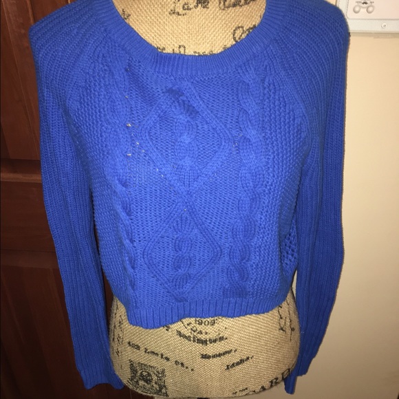 Express Sweaters - Royal blue cropped sweater