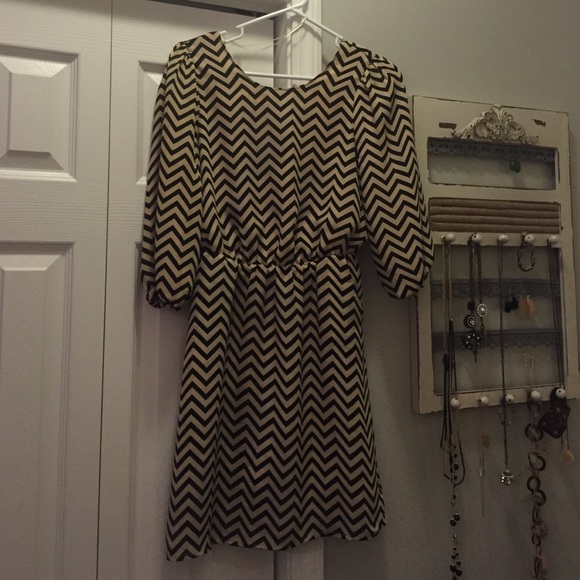 Sugarlips Chevron Dress with a low cut back.