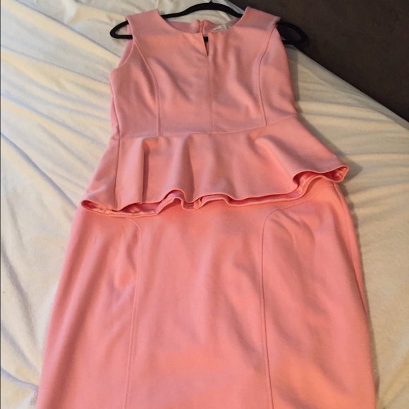 Pink peplum skirt and top