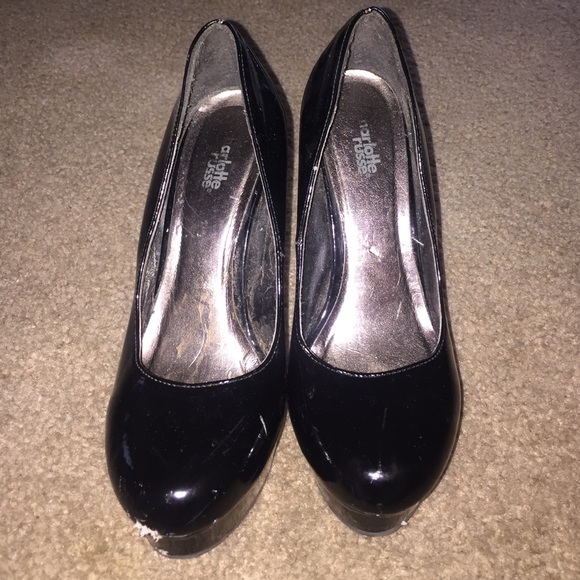 Charlotte Russe black round toe pumps