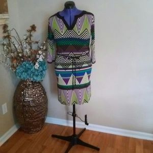 Chevron Color Block Dress