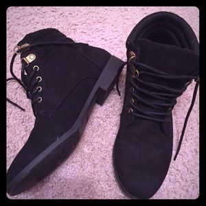 Black lace up boots