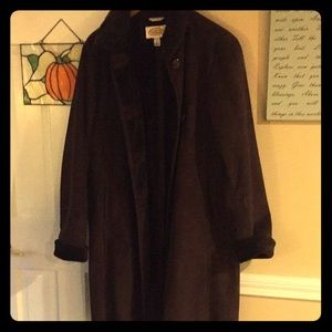 Long suede and faux fur coat from talbots