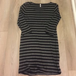 Pink Blush Black + Grey striped Maternity shirt