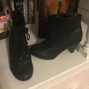 Black Lace Up Ankle Booties