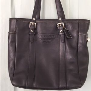 Vintage Black Leather Coach Bag