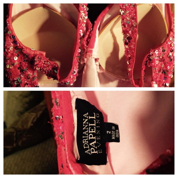 Adrianna Papell Flower Sequin Halter Gown - Picture 2 of 4