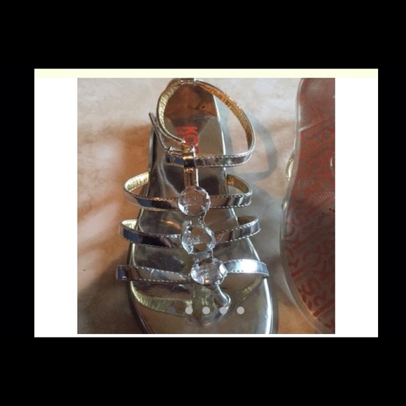 Michael Kors silver sandals. - Picture 2 of 4