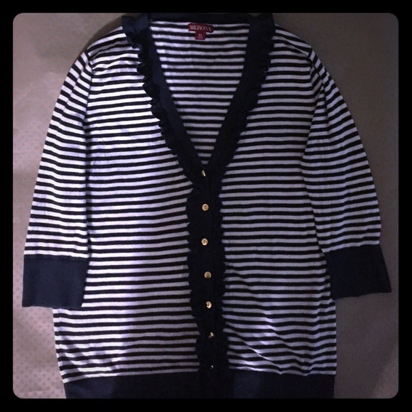 3/4 sleeve striped cardigan