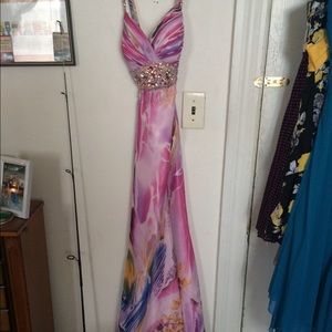 Multicolored prom gown