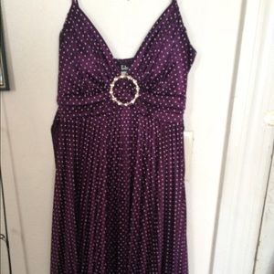 Thin strap purple spring dress