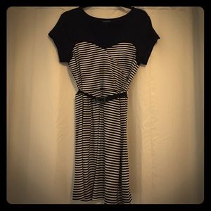 Banana Republic Black And White Striped Dress