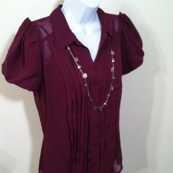 Worthington sheer purple top with cami