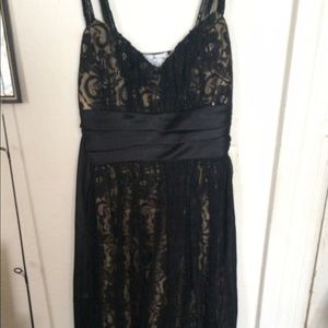 Black with tan underlay dress