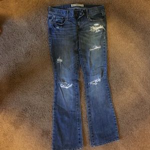 Distressed boot cut A&F jeans