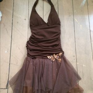 Brown sequiny spring dress