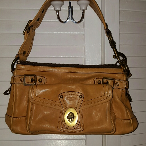 Camel leather Coach bag