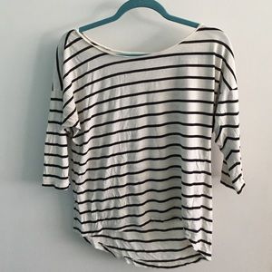 Stripped black and white mid sleeve shirt