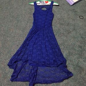 Royal blue high low dress