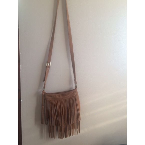 Brown fringe crossbody purse/satchel