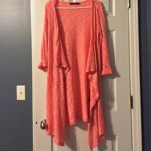 Bright coral cardigan. WITH POCKETS