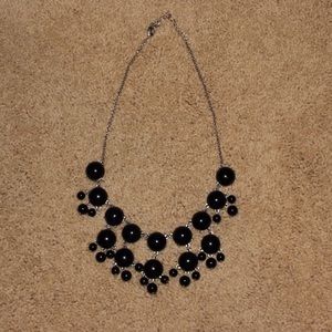Black bubble statement necklace .