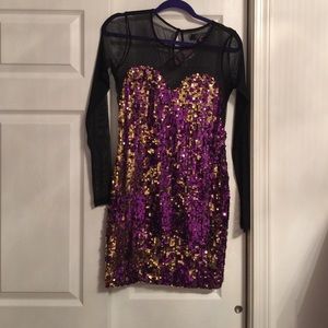 RARE brand Sequin Multicolor Mesh Dress