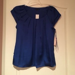 Royal blue cap sleeve blouse