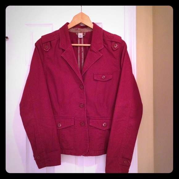 Red cotton/canvas Jacket ~ SZ L
